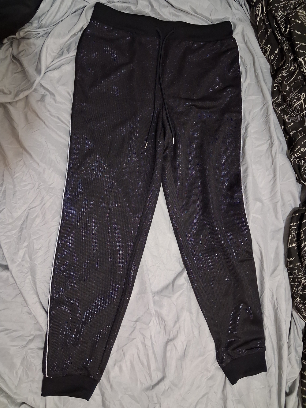 Forever 21 Black Sparkle Jogger Trousers